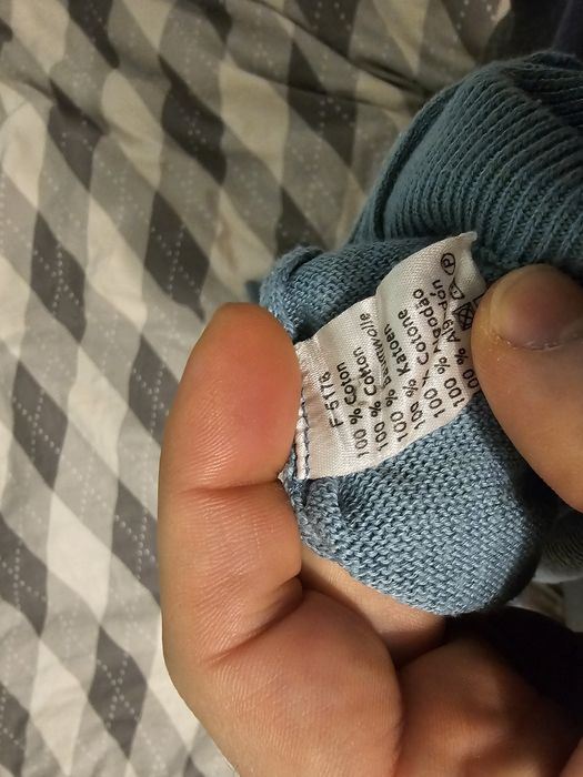 Bluza sweter Lacoste z wcięciem rozmiar L błękitny niebieski