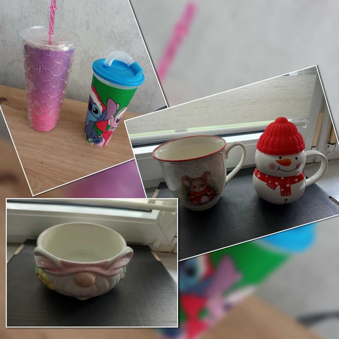 Kubki do picia, słoiczki i miska