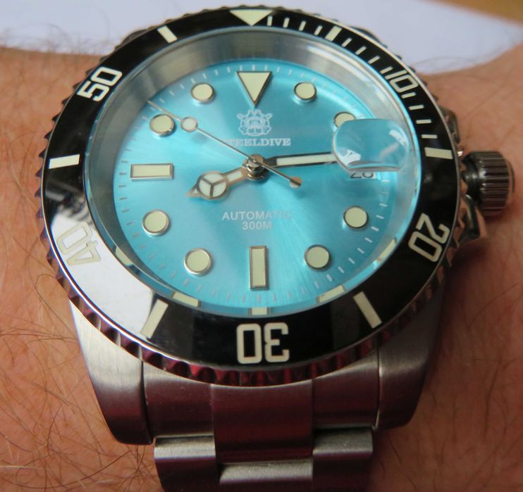 zegarek  diver  turkusowy automat   wr 300m