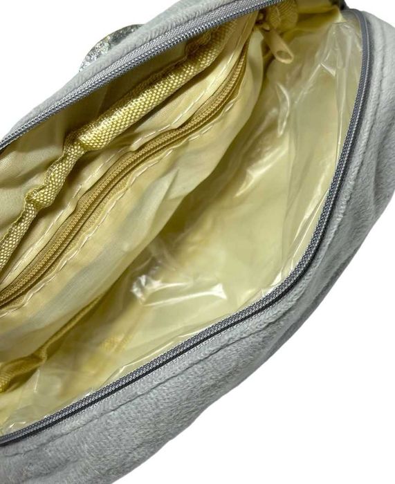 Piórnik szkolny szary pluszowy z 3 myszkami do przypięcia 20cm kod2220