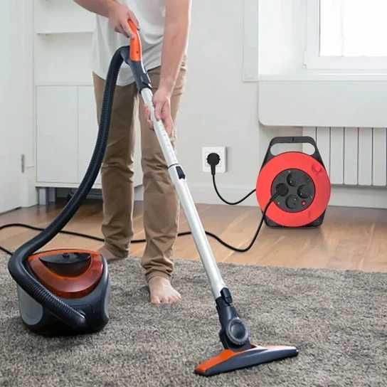 Przedłużacz bębnowy 15m z 4 gniazdami 920W/2300W  czarny