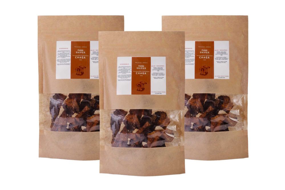 Czaga naturalny 100% w kawałkach(błyskoporek podkorowy,Chaga)100g 3pcs