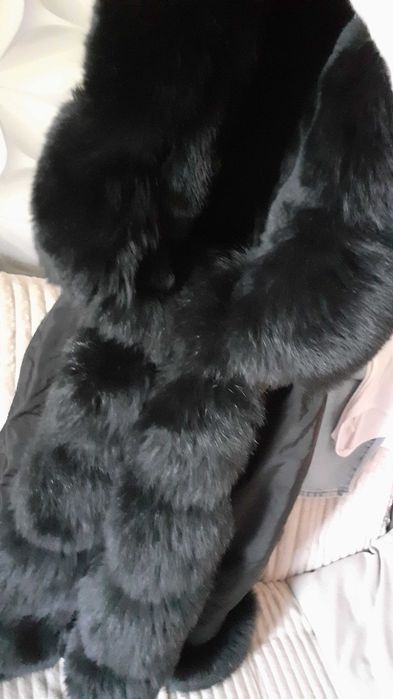 Kurtka parka z futrem lisa