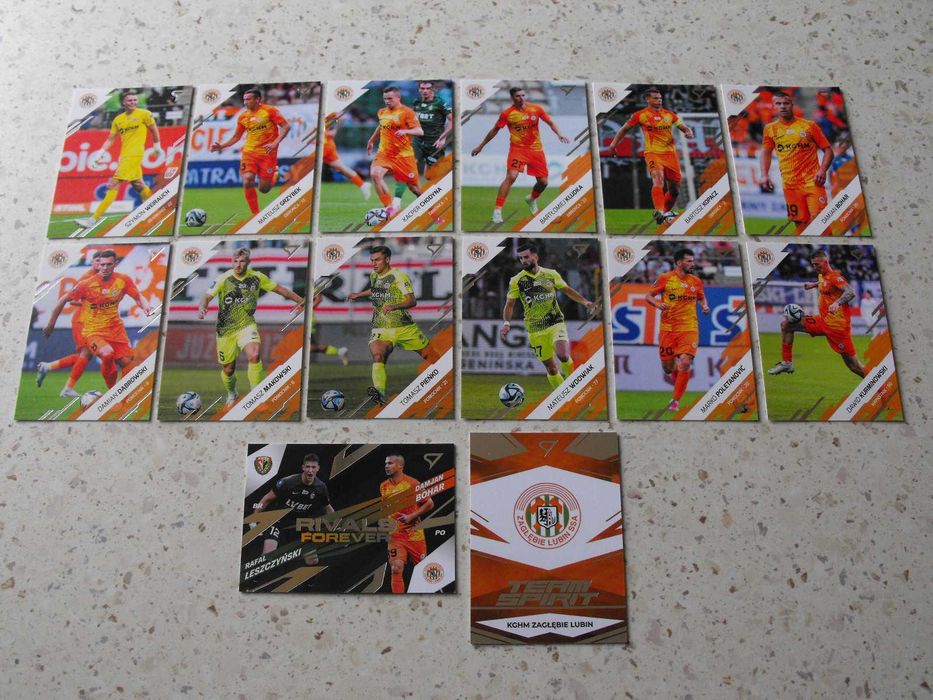 Ekstraklasa sezon 2023/24 seria 1,  karty ZAGŁĘBIE LUBIN, zestaw kart