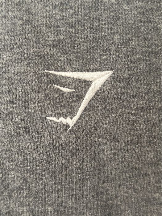 Bluza Gymshark M szara hoodie logowana ciepła haft