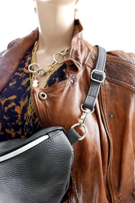 Nerka Damska Skóra Naturalna Czarna Nowa TOREBKA