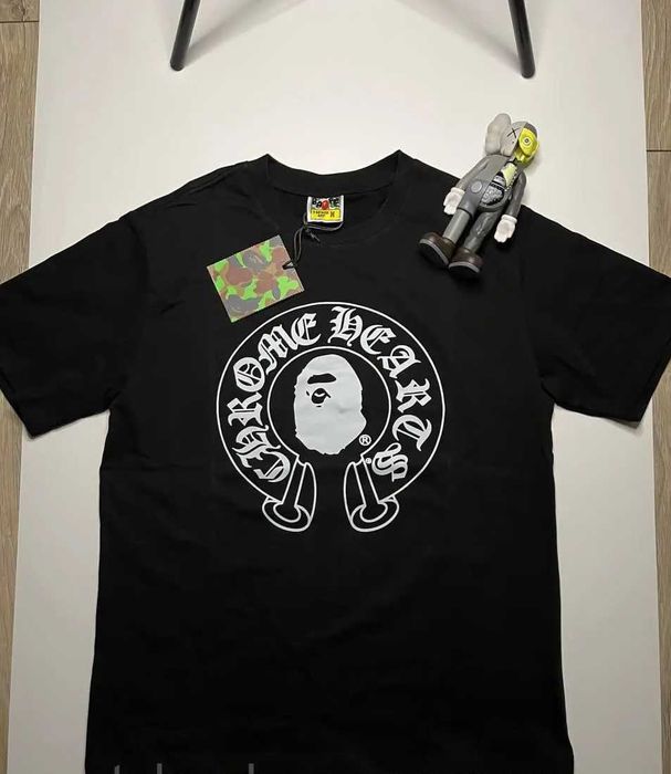 Футболка bape chrome hearts бейп хром харц