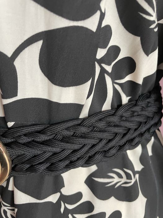 Pleciony czarny pasek ALEX MAX  do r. 46