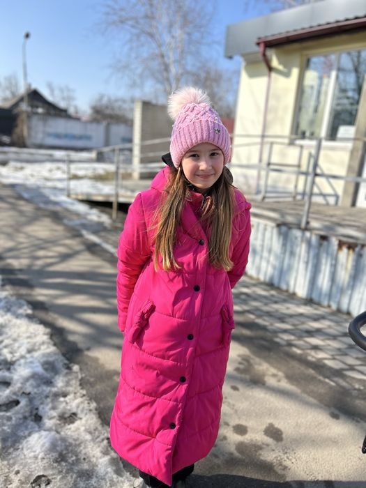 Пуховик малиновий