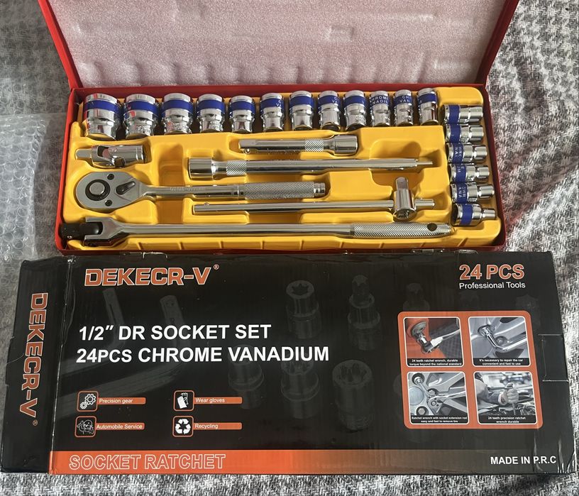 ‼️Набір ключів DEKECR-V 1/2" DR SOCKET SET на 24‼️