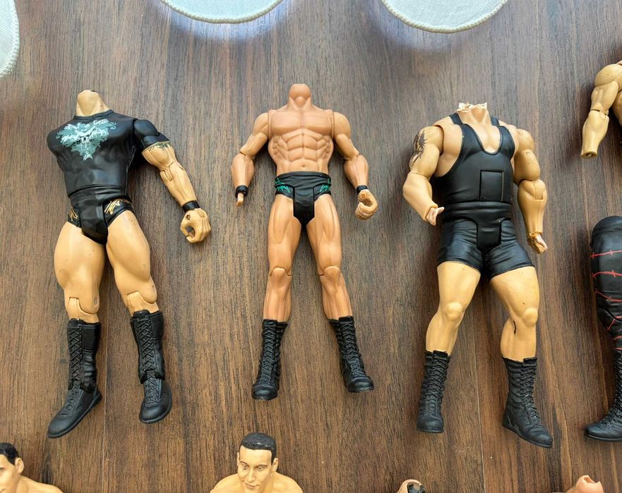 conjunto partes bonecos wwe wrestling mattel figuras brinquedos