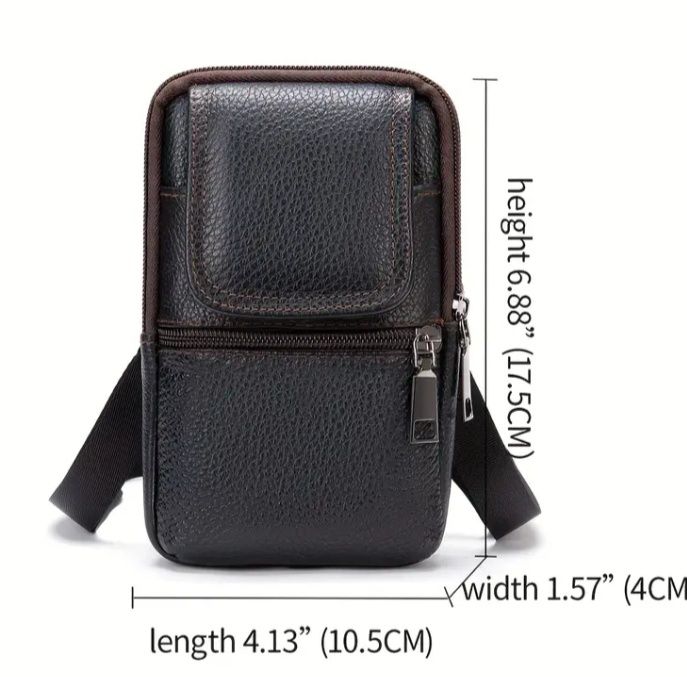 Кожаная сумочка на пояс или через плечо