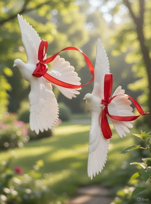 Białe Turkawki 2 sztuki