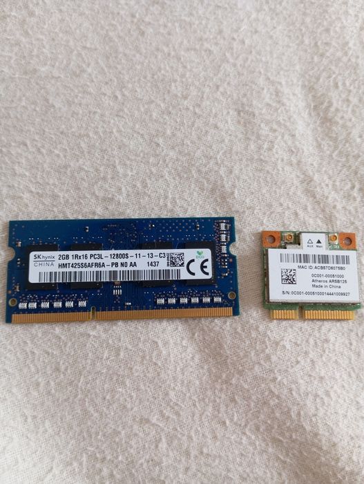 Placa Wi-Fi Atheros AR5B125 + RAM DDR3 2GB para portáteis