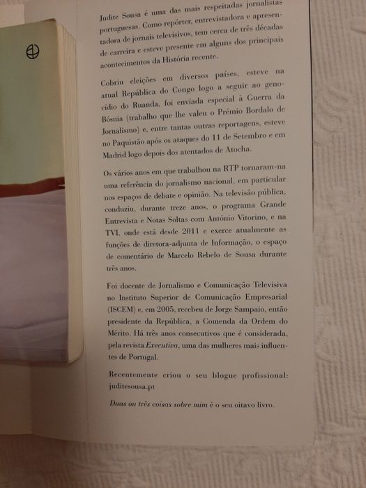 Livro "Duas ou três coisas sobre mim "