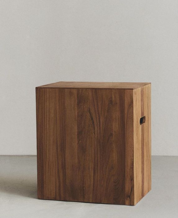 Mesa Auxiliar Cubo Madeira Zara Home NOVO