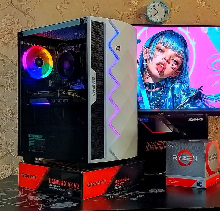 RTX3060ti/ Ryzen 5 3600/ B450/ 16gb DDR4 игровой компьютер АМ4