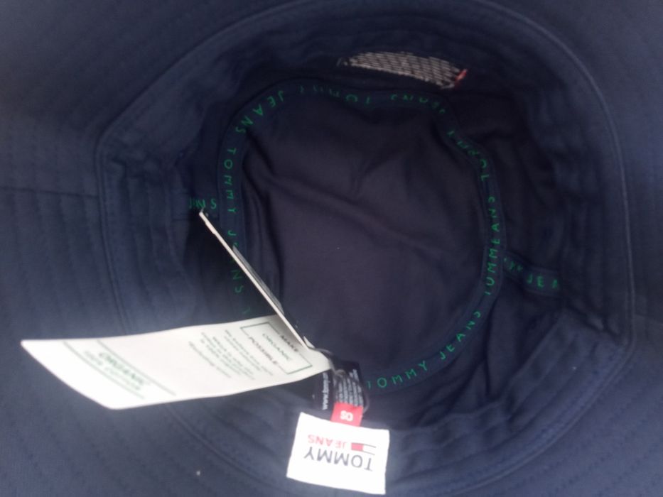 Nowy oryginalny kapelusz Tommy Hilfiger bucket hat granatowy bawełna