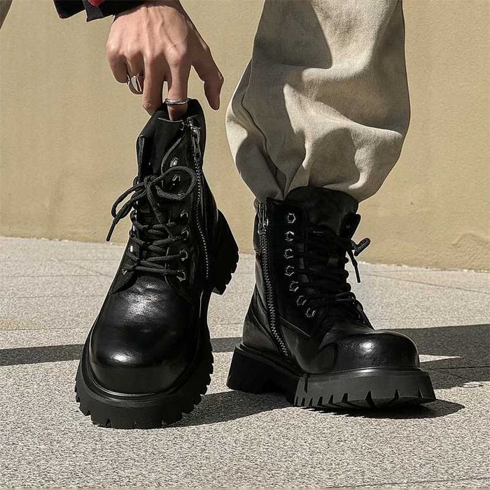 Ботинки TERRAINCOGNITA Distressed Leather Black Work Boots