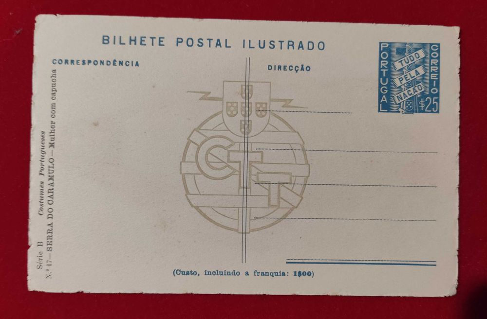 Inteiro postal - Série H nº 17 - serra do caramulo - Mulher c/ capucha