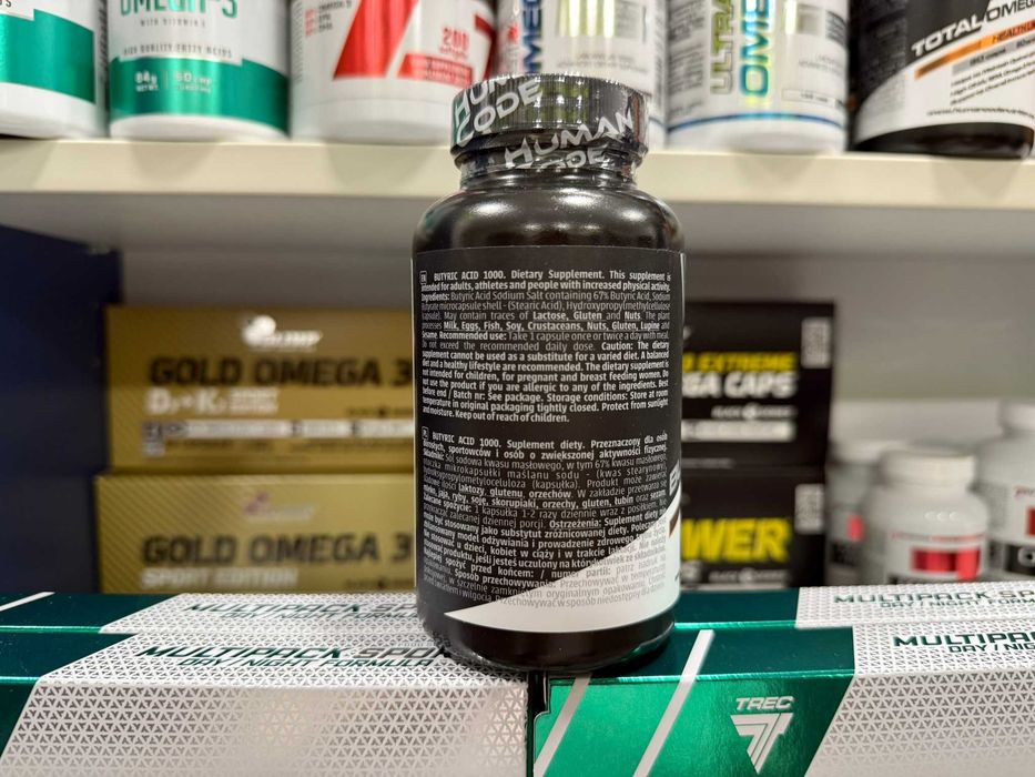 Maślan sodu Human Code Butyric Acid 1000 - 60 kapsułek wegańskich