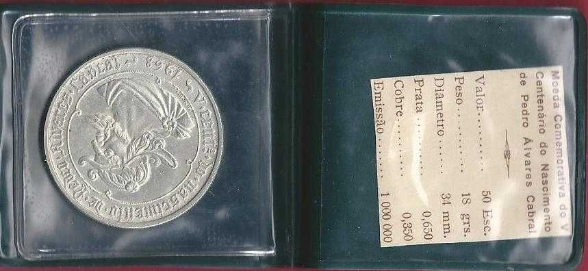 REPUBLICA   50$ ESCUDOS  Pedro A. Cabral  em Carteira INCM Nova Prata