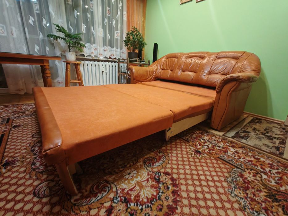 Sofa skórzana z funkcją spania
