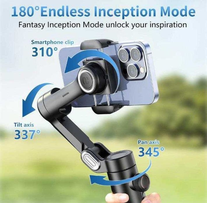 Стабилизатор для смартфона AOCHUAN+свет. 3-х осевой