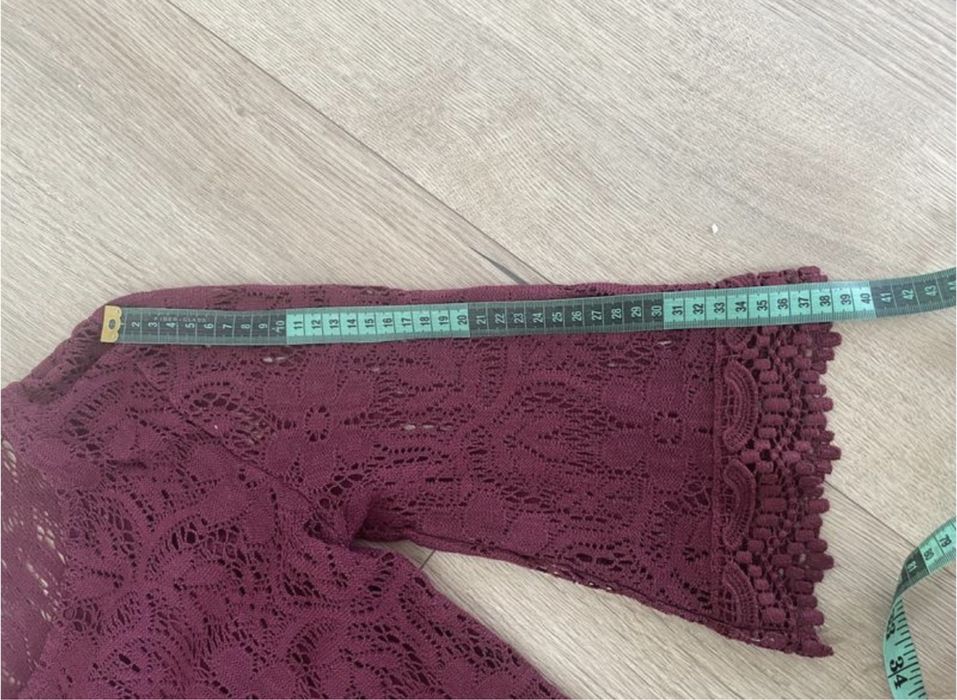 Мереживна сукня бургунді, марсала, H&M, вʼязана