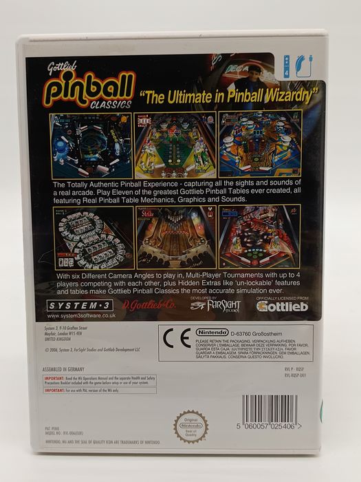 gottlieb pinball classics nintendo wii pudełkowa