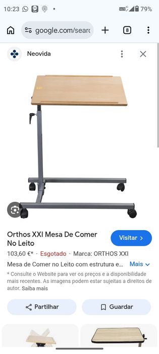 Mesa de comer no leito orthos Xxl