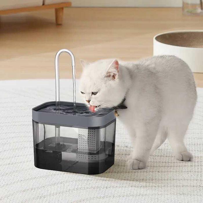 Fonte de agua gatos cão bebedouro filtro alimentador USB Preto NOVO