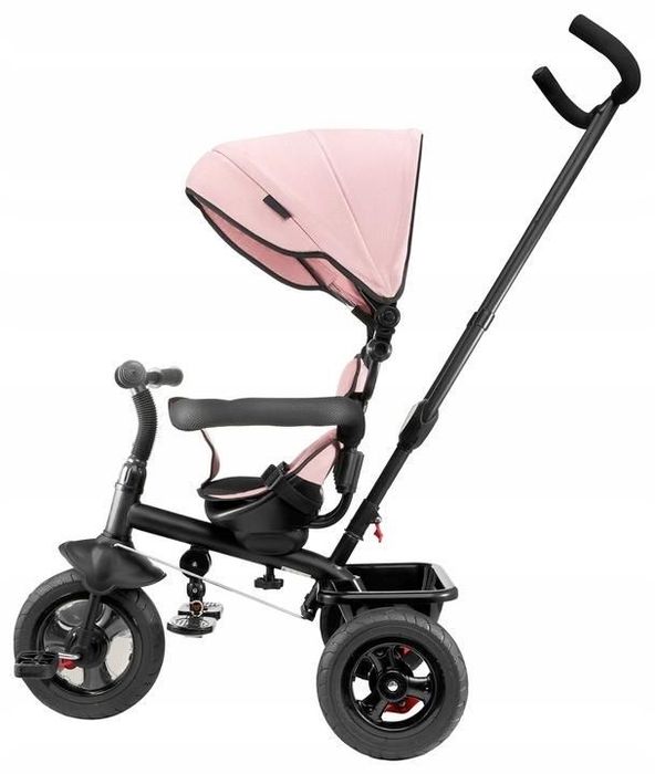 Trojkowy rowerek dla dziecka z daszkiem i rączką do prowadzenia - NOWY