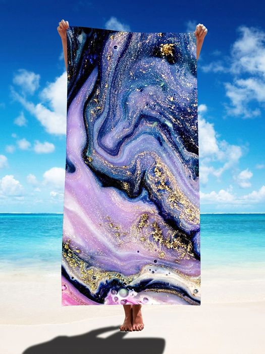 Ręcznik Plażowy Z Marmurowym Wzorem
