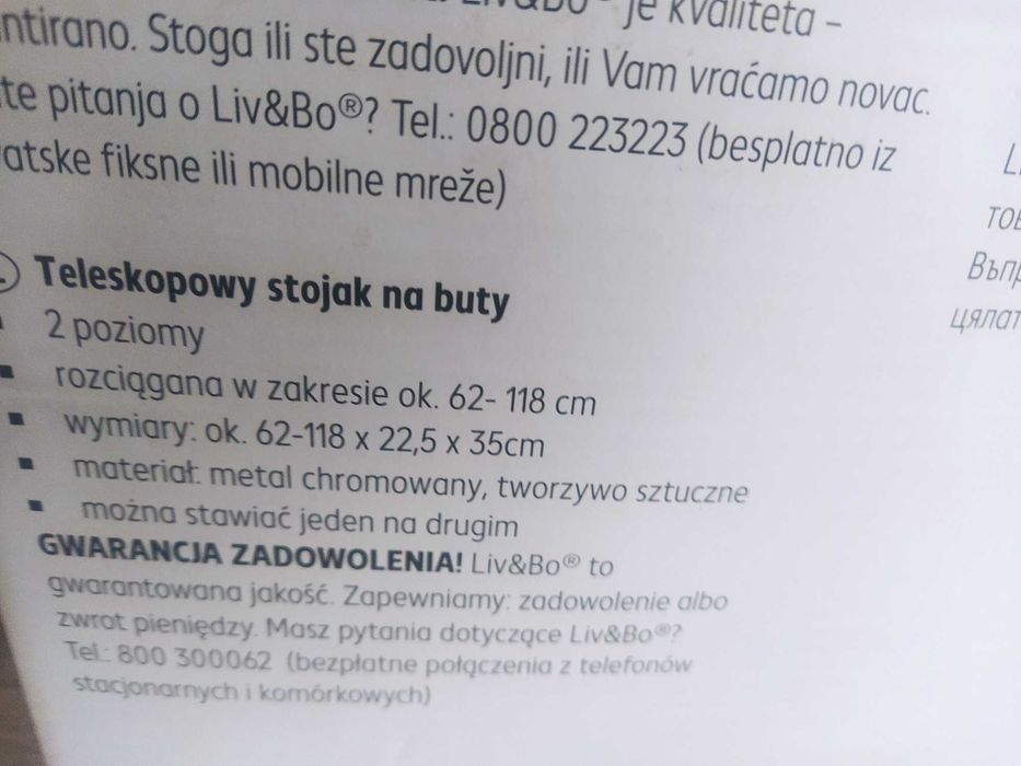Teleskopowy regał na buty NOWY