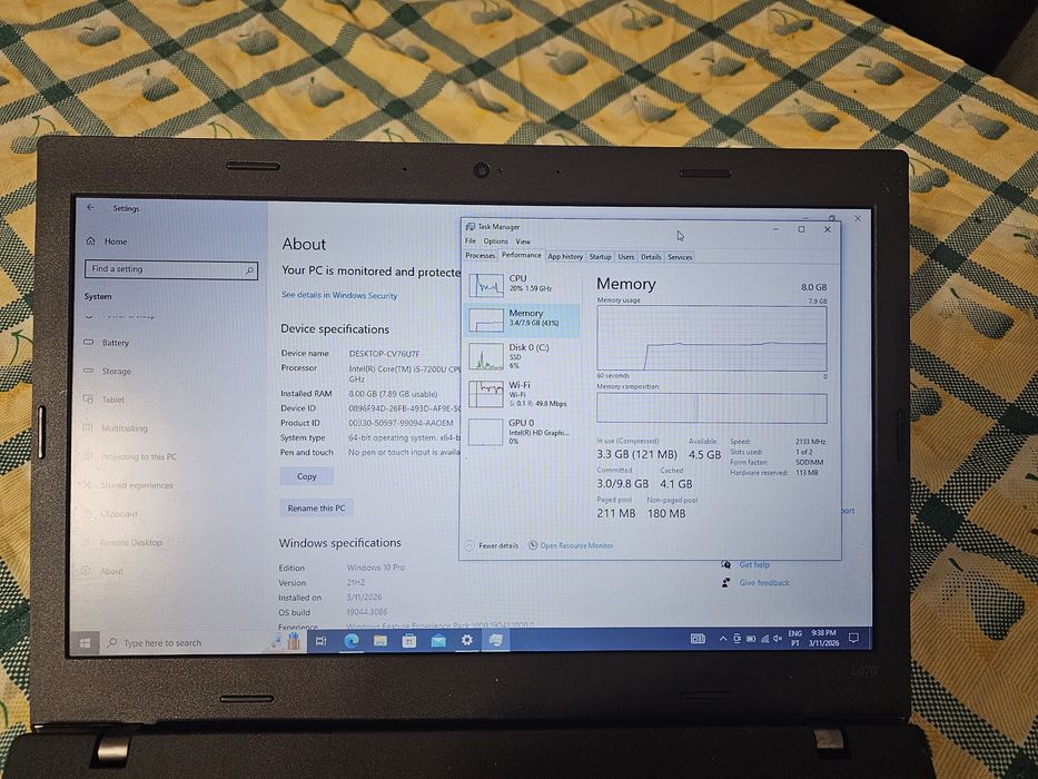 Lenovo Thinkpad l470 até i5 7200u ssd 8gb ram ddr 4(até 32gb)