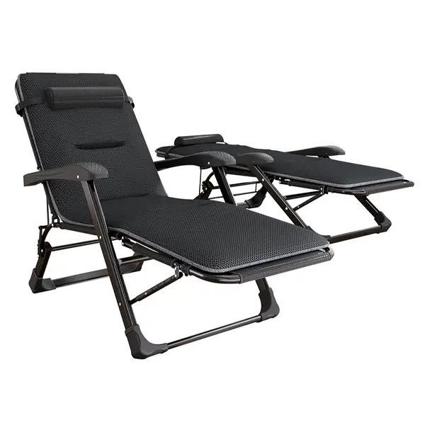 Розкладне крісло шезлонг садовий + матрац WCG FCB-S07PM