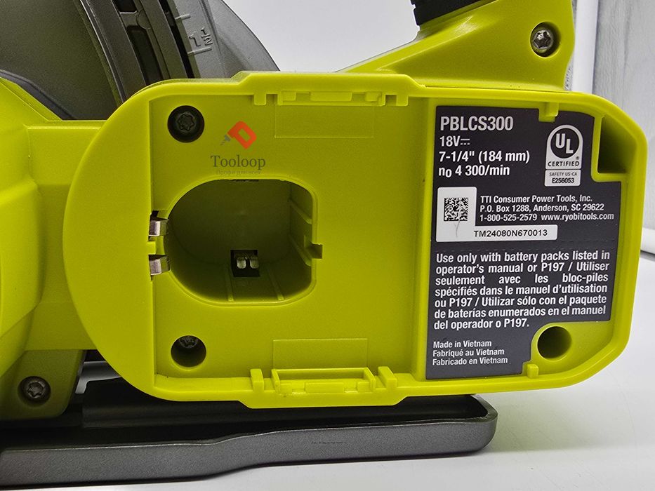 Аккумуляторная бесщеточная дисковая пила Ryobi PBLCS300B ONE+ 184диск