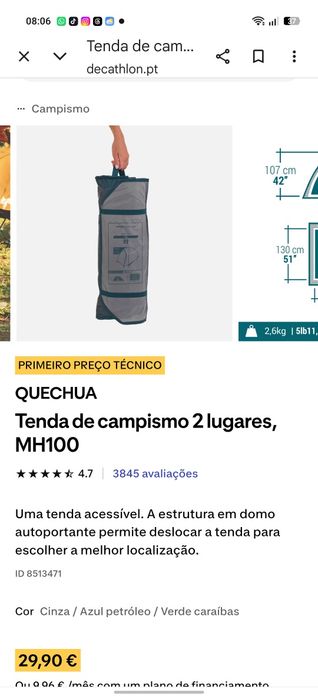 Barraca camping  nova