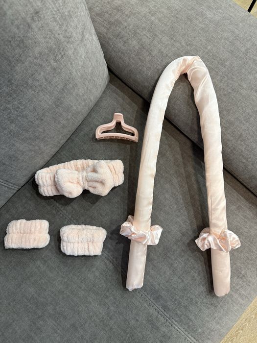 Атласные паралоновые бигуди и повязка на голову/ Бігуді та повʼязка