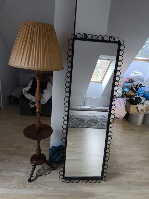 Piękne metalowe lustro metalowe PRL