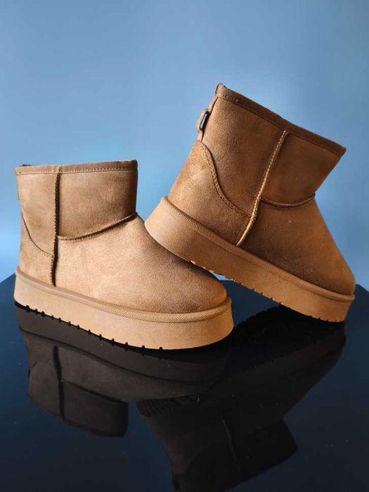 Wyprzedaż Zimowe buty ocieplane styl emu Camel brąz nowe 37