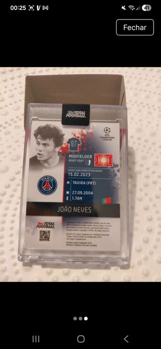 João neves topps total 2024 Clarity numerada 10/75