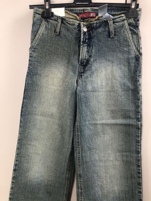 Nowe vintage jeansy wide leg spodnie y2k szerokie nogawki niski stan S