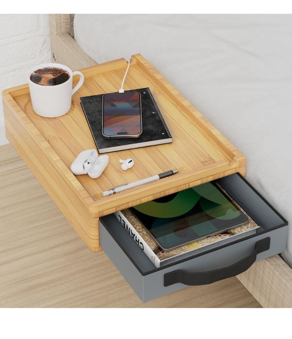 Organizer przy łóżku Bambusowy z szufladą