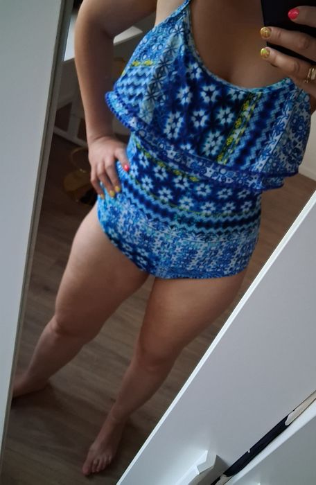 Piękny jednoczęściowy strój kąpielowy plaża lato wakacje XL 42