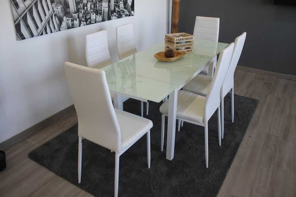 Mesa de jantar extensível com 6 cadeiras - envío gratis!