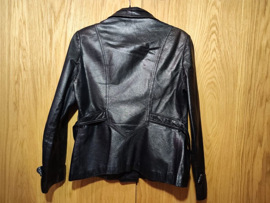 Czarna Kurtka Skórzana vintage SKÓRA NATURALNA  M