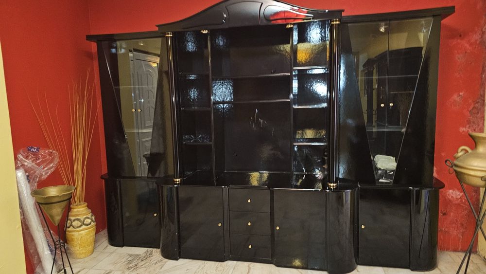 Móvel sala preto brilhante
