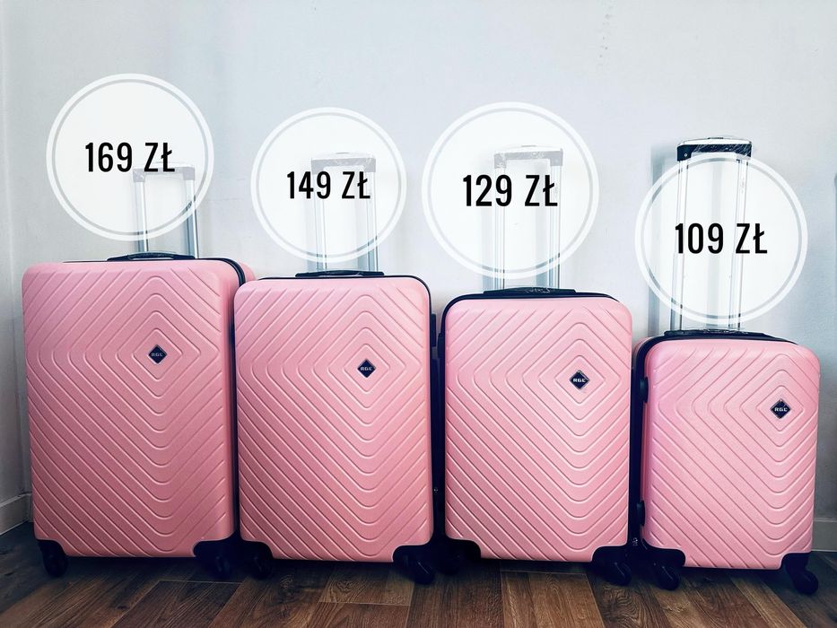 nowa walizka średnia różowa, bagaż 20 kg, walizki promocja